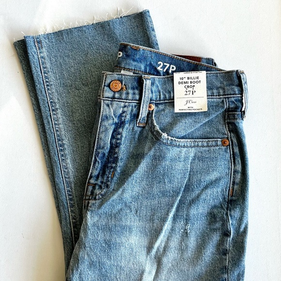 J.Crew JCREW 10" BILLIE Demi-Boot Crop Jeans #BK657 size 27P WINDSURF LIGHT-WASH - Picture 5 of 12